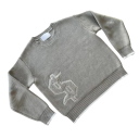 Herrenpullover mit Rundhalsausschnitt Grauer gestrickter Pullover mit beliebtem Muster Symbol Einfarbiger stilvoller Pullover Baumwolle Polyester 1