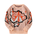 Herrenpullover mit Rundhalsausschnitt Stilvoller Strickpullover mit Skelettmuster Lange Ärmel Moderner Herbst-Winter-Pullover Polyester Verschiedene Farben 12