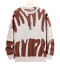 Herrenpullover mit unregelmäßigem Muster Lässiger runder Ausschnitt Moderner Herbst-Winter-Strickpullover Polyester Verschiedene Farben 10