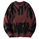 Herrenpullover mit unregelmäßigem Muster Lässiger runder Ausschnitt Moderner Herbst-Winter-Strickpullover Polyester Verschiedene Farben 12