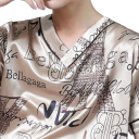 Herrepyjamas med korte ærmer og shorts glat let materiale polyester elastan beige hjemmebrug og søvn 2