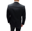 Herresæt i polyester Elegant sæt med jakke, vest og bukser til mænd Ensfarvet formelt jakkesæt med lommer og brystlomme Stilfuldt sæt med knapper 2