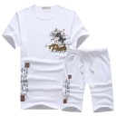 Herresæt - T-shirt med fiskeprint og shorts J1561 18