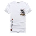 Herresæt - T-shirt med fiskeprint og shorts J1561 2