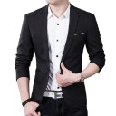 Herresako af polyester Elegant ensfarvet sako til mænd med lommer og brystlomme Stilfuld formel sako med knap i forskellige farver 4