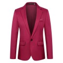 Herresako af polyester Elegant ensfarvet sako til mænd med lommer og brystlomme Stilfuld formel sako med knap i forskellige farver 7