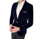 Herresako i polyester og viskose Elegant ensfarvet sako til mænd med brystlomme Stilfuld formel sako med knap i forskellige farver 9