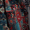 Herreskjorte med lange ærmer Mønstret udførelse Lommer Knaplukning V-udskæring Polyester og bomuld 5