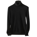 Herresweater i cashmere med lange ærmer og rullekrave Fløjlsblød ensfarvet sweater Elegant vintertøj Varm sweater Forskellige farver 2