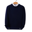 Herresweater med O-hals Enfarvet elegant sweater i kasmir og bomuldsblanding Blød komfortabel strikket sweater Forskellige farver 9