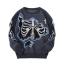 Herresweater med O-hals Stilfuld strikket sweater med skeletmønster Lange ærmer Moderne efterårs- og vinter sweater Polyester Forskellige farver 13