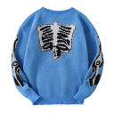 Herresweater med O-hals Stilfuld strikket sweater med skeletmønster Lange ærmer Moderne efterårs- og vinter sweater Polyester Forskellige farver 4