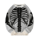 Herresweater med skeletmotiv Langærmet Ensfarvet strikket sweater med O-hals Stilfuld mode til efterår og vinter Polyester Forskellige farver 15