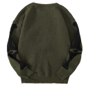 Herresweater med skeletmotiv Langærmet Ensfarvet strikket sweater med O-hals Stilfuld mode til efterår og vinter Polyester Forskellige farver 9