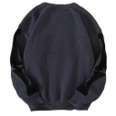 Herresweater med skeletmotiv Langærmet Ensfarvet strikket sweater med O-hals Stilfuld mode til efterår og vinter Polyester Forskellige farver 11