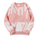 Herresweater med uregelmæssigt mønster Lækkert rundt udskæring Moderne efterårs- og vinterstrik Polyester Forskellige farver 9