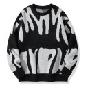 Herresweater med uregelmæssigt mønster Lækkert rundt udskæring Moderne efterårs- og vinterstrik Polyester Forskellige farver 6