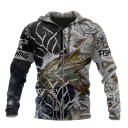 Herresweatshirt med fiskeprint F85 2