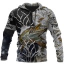 Herresweatshirt med fiskeprint F85 1