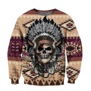 Herresweatshirt med kranieprint F79 2