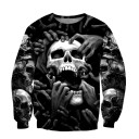Herresweatshirt med kranieprint F99 5