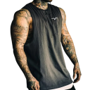 Herretanktop ensfarvet med rund halsudskæring og tryk af en flyvende fugl Polyester Lettere sommer top til sport og fritid 6