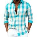 Herreternet skjorte med lange ærmer og klassisk krave og knapmanchetter i tætsiddende snit med afrundet kant 1