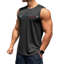 Herretop ensfarvet med rund hals O Påskrift Paris Polyester Lettere sommer top til sport fritid by 6