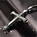 Herrhalsband med kors D113 3