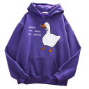 Herrhoodie med fickor Enfärgad hoodie med tryck av en anka med kniv och texten Peace Was Never an Option Stilig polyester-modell 9