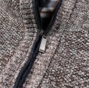 Herrkardigan med dragkedja och polokrage Enfärgad elegant tröja för män Höst- och vinterstickad jacka Polyester Olika färger 4