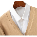 Herrkardigan med V-ringning Lång ärm Enfärgad stickad tröja Elegant fritidsmode Nylon Polyester Flera färger 4