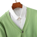 Herrkardigan med V-ringning Lång ärm Enfärgad stickad tröja Elegant fritidsmode Nylon Polyester Flera färger 11
