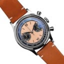 Herrklocka Chronograf med tachymeter Vattentålig 100 m Kapsel 38 mm Rostfritt stål 316L Mineralglas Läderarmband För varje dag 7