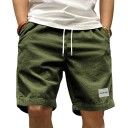 Herrmanchestershorts i retrostil, avslappnad, andningsbara shorts med dragsko, resår i midjan, knälånga, bekväm passform 3