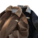 Herrplyschtröja med knäppbar krage Lång ärm Enfärgad varm tröja Polyester Universell storlek Flera färger 7