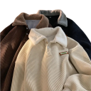 Herrplyschtröja med knäppbar krage Lång ärm Enfärgad varm tröja Polyester Universell storlek Flera färger 11
