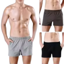 Herrpyjamas korta shorts elastisk midja bomull elastan bekväm elastisk material lös passform hemmabruk sömn 6