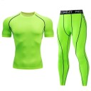 Herrset med leggings och t-shirt med kort ärm, rund hals, polyester 6