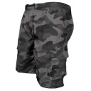 Herrshorts med kamouflagemönster, knälånga, lös passform, flera fickor, resår i midjan, slitstarka shorts för naturen, vandring, camping 1