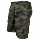 Herrshorts med kamouflagemönster, knälånga, lös passform, flera fickor, resår i midjan, slitstarka shorts för naturen, vandring, camping 2