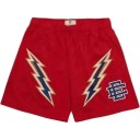 Herrsportshorts i mesh, casual shorts med blixtmönster, snabbtorkande träningsshorts för sommaren 1