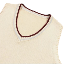 Herrstickad väst utan ärmar med V-ringning Färgad kant randig Elegant stickad väst Polyester och Bomull Olika färger 7