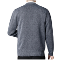 Herrtröja med knappar V-ringad Enfärgad mjuk design Elegant tröja för höst och vinter Polyester material 6