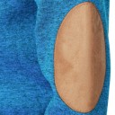 Herrtröja med lång ärm och krage Enfärgad elegant tröja med knappar vid kragen Bruna lappar på armbågarna Polyester Flera färger 38