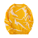 Herrtröja med lång ärm och O-ringning Enkel mönster Elegant stickad tröja Höst- och vintermode Polyester Olika färger 12