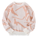 Herrtröja med lång ärm och O-ringning Enkel mönster Elegant stickad tröja Höst- och vintermode Polyester Olika färger 9