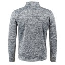 Herrtröja med lång ärm och polokrage Halvdragkedja Enfärgad polyestertröja Elegant och bekväm modern tröja flera färger 3
