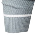 Herrtröja med lång ärm och rullkrage Slim stickad tröja med V-ringning Enfärgad med 3 vita ränder Varm Polyester Bomull Olika färger 3