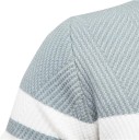 Herrtröja med lång ärm och rullkrage Slim stickad tröja med V-ringning Enfärgad med 3 vita ränder Varm Polyester Bomull Olika färger 4